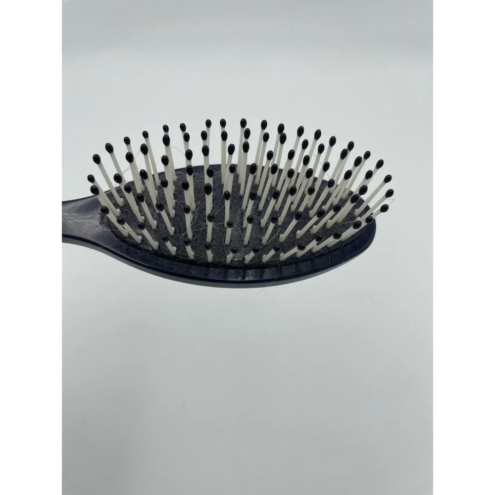 Estee Lauder Hair Brush Ball Tipped‎ Dark Blue Plastic Small Travel Purse 6.5
